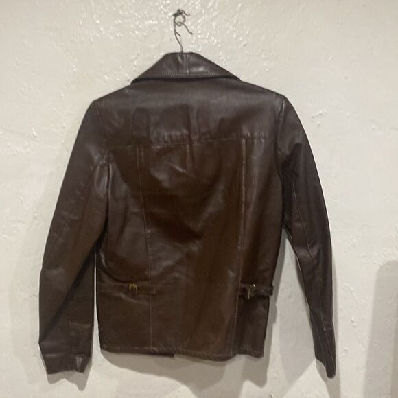 Vintage The Leather Shop Sears Brown Leather Jacket Size 36 Like New - Picture 2 of 13